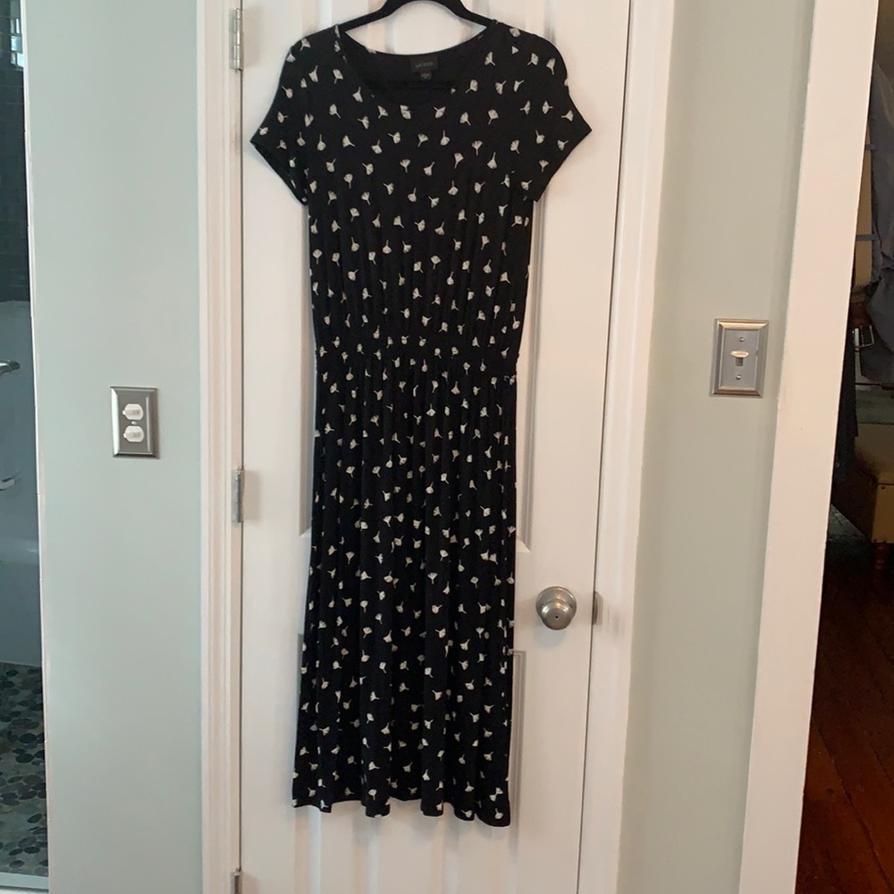 J. Jill black print dress.